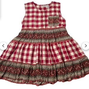 Tangibles size small red check flannel flowy tunic